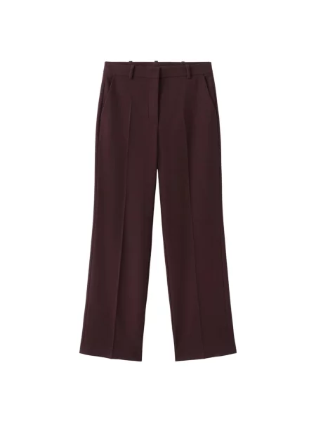 MANGO Pantaloni cu dungă Bergen vin roșu