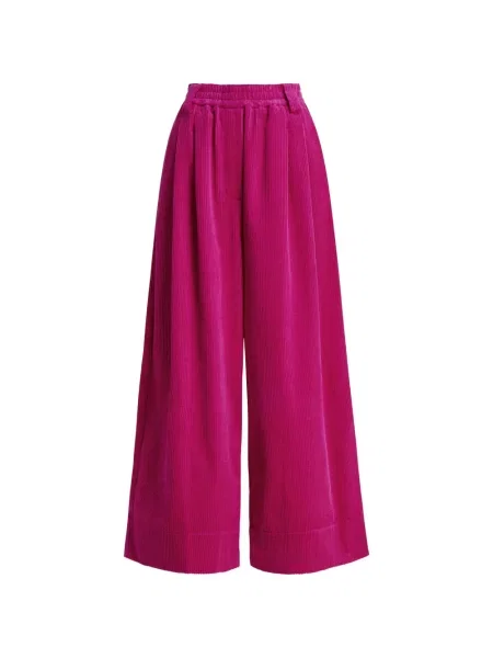 Pantaloni Essentiel Antwerp de catifea cord roz