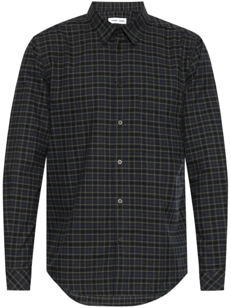 Cămașă Samsøe Samsøe în carouri cu imagine albastru