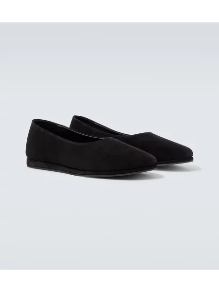 Pantofi loafer Saman Amel din piele de căprioară slip-on negru