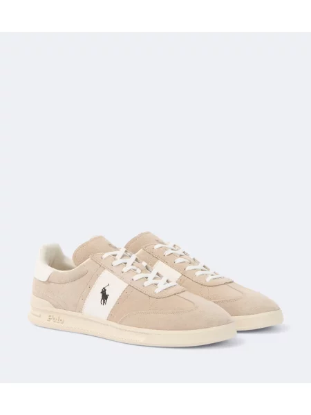 Sneakerși Polo Ralph Lauren din piele de căprioară bej