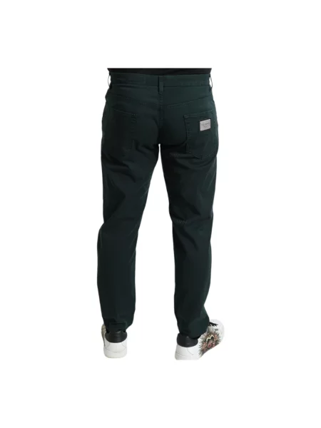 Skinny szerokie jeansy Dolce And Gabbana zielone