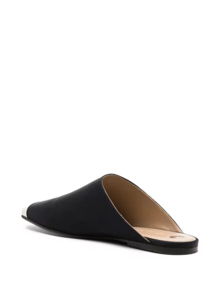Papuci tip mules Loro Piana fără toc alb