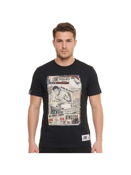 Scurt tricou Leone 1947 cu mâneci scurte negru