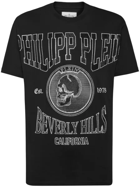Tricou Philipp Plein de cristal negru