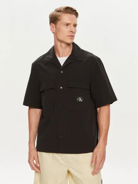 Calvin Klein Jeans Риза Seersucker черен