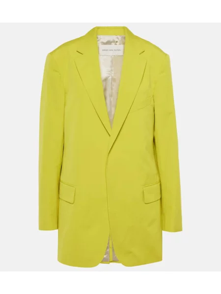 Marynarka Dries Van Noten popelinowa żółta