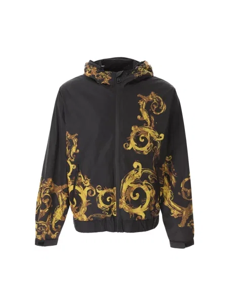 Kurtka jeansowa Versace Jeans Couture z nadrukiem czarna