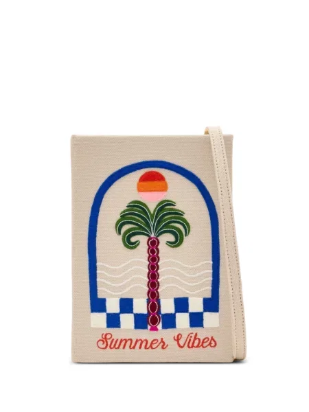 Geantă plic Olympia Le-tan cu broderie maro