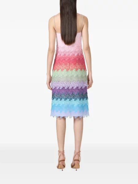 Rochie midi Costarellos din dantelă roz