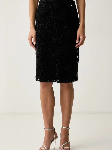 Twinset fustă creion din dantelă negru