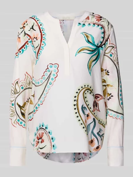 Bluzka tunika o kroju relaxed fit z wzorem paisley na całej powierzchni Herzen's