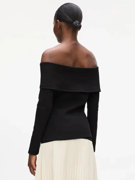 Karl Lagerfeld bluzka gładka czarny