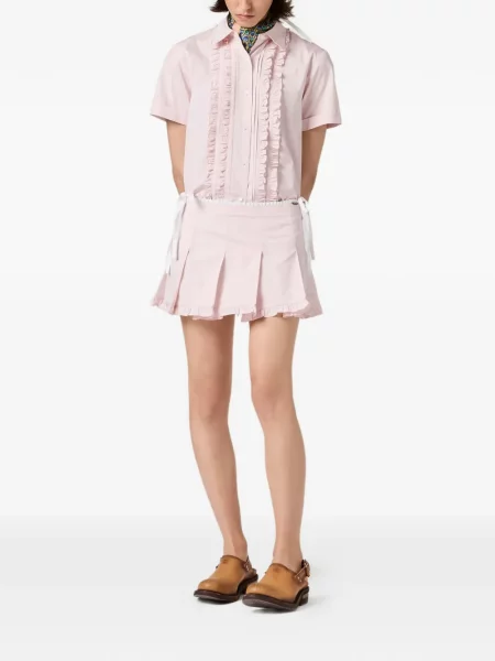 Fustă Miu Miu din poplin roz