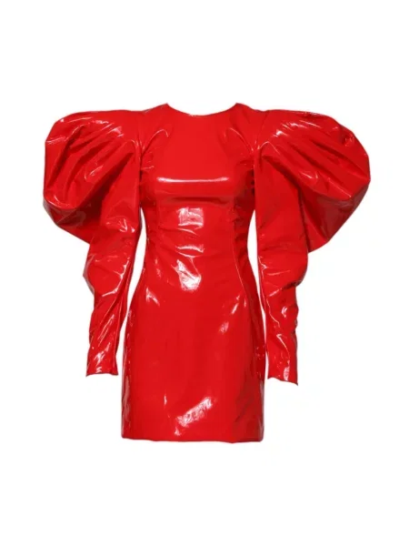 Mała mały sukienka mini Dolce And Gabbana skórzana czerwona