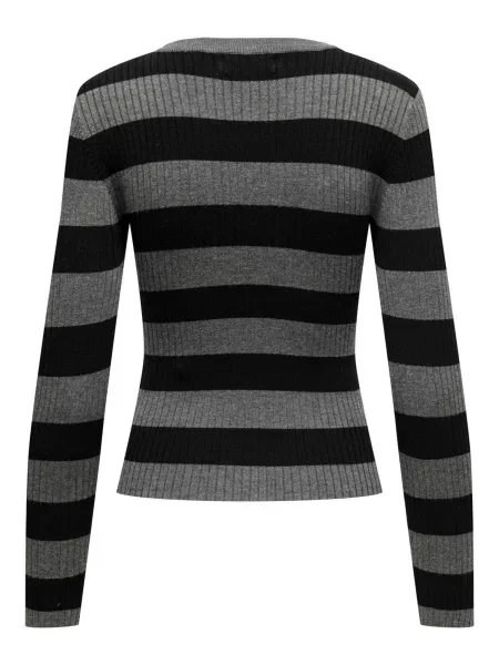 JDY Pulover JDYPLUM gri închis negru
