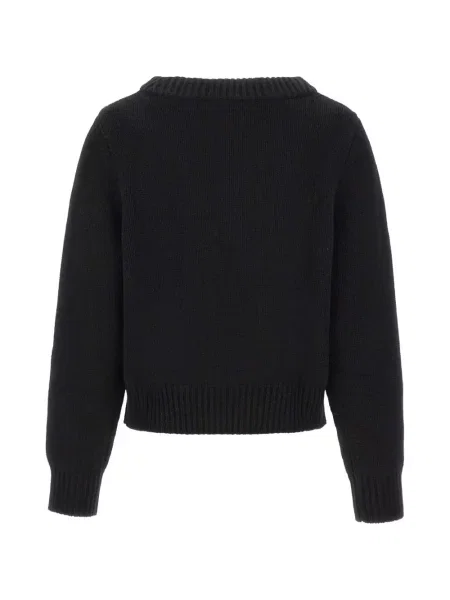 Pulover Soft Goat cu decolteu în V chunky negru