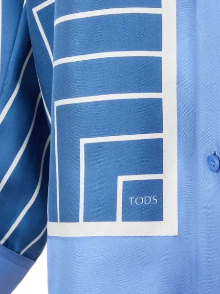 Cămașă Tod's de mătase albastru