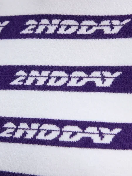 Prugasti džemper Day Birger Et Mikkelsen s kapuljačom bijela