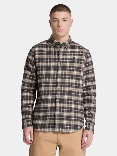 Сорочка в клітинку Timberland білий/сірий біла