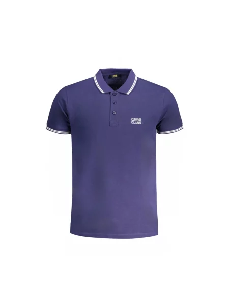 Krótka koszulka polo Cavalli Class niebieska