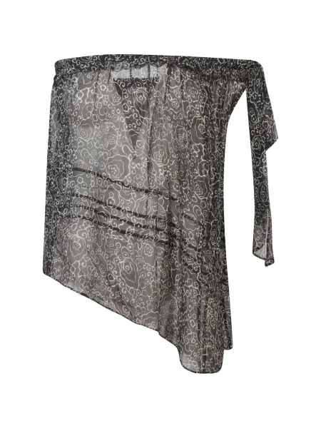Top Marant Etoile cu model floral asimetric negru