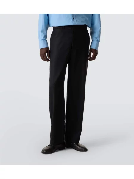 Pantaloni The Row de lână negru