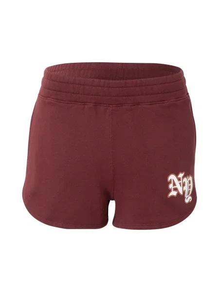 HOLLISTER Pantaloni DARK ACADEMIA roșu bordeaux alb