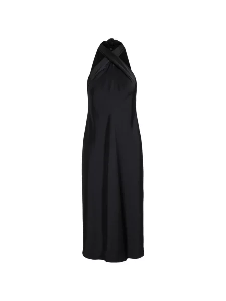 Rochie midi Lauren Ralph Lauren fără mâneci negru