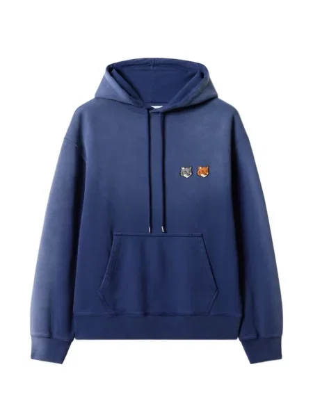 Hanorac cu glugă Maison Kitsune albastru