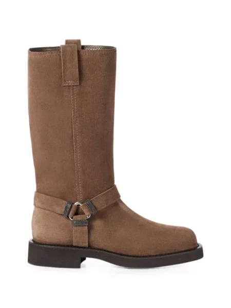 Botine Brunello Cucinelli din piele de căprioară maro