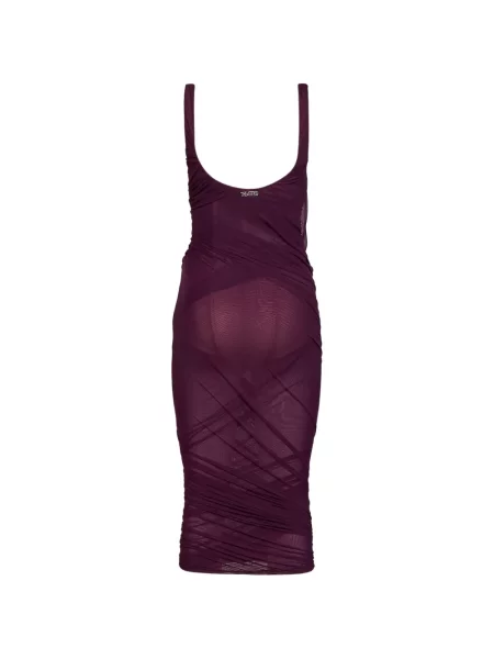 Rochie The Attico asimetrică drapată violet