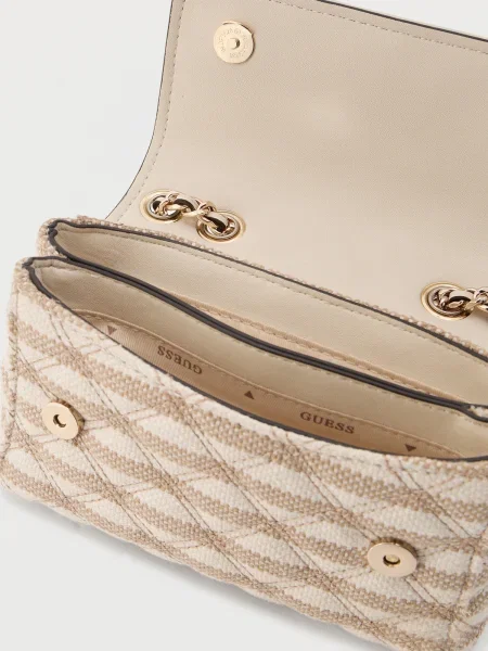 GUESS Geantă de umăr GIULLY II MINI 2 gri taupe bej