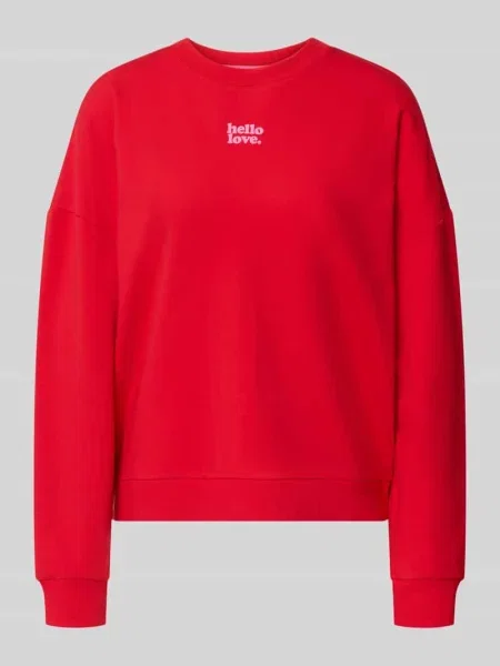 Bluza o kroju regular fit z nadrukiem z napisem model Cozy Nights' Mey czerwona