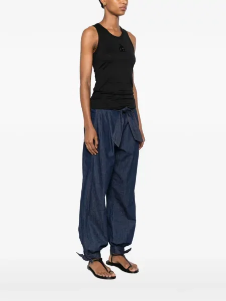 Top Lanvin cu mărgele negru