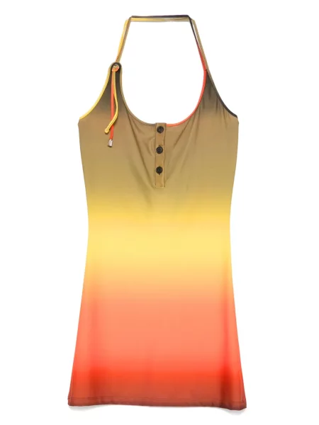 Rochie mini The Attico cu gât halter de costum verde