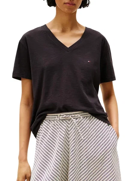 Koszulka Tommy Hilfiger z krótkim rękawem czarna