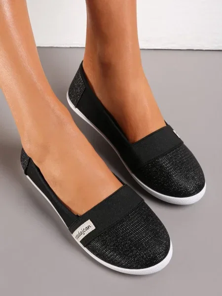 Tenisi Slip-on Safeni cu Fir Strălucitor negri