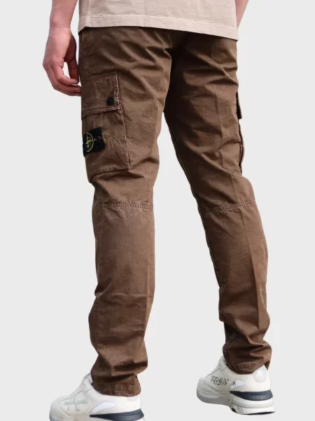 Брюки карго Stone Island с камнями коричневые