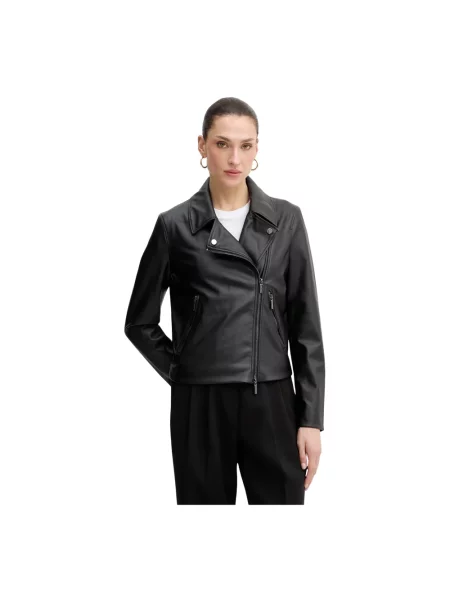 Kurtka w skórzanym wyglądzie Armani Exchange czarna