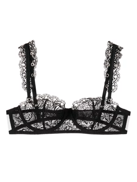 Sutien Fleur Du Mal cu model floral din dantelă negru