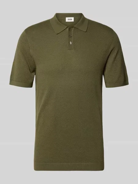 Koszulka polo o kroju slim fit z krótką listwą guzikową model TRITON' Drykorn oliwkowa