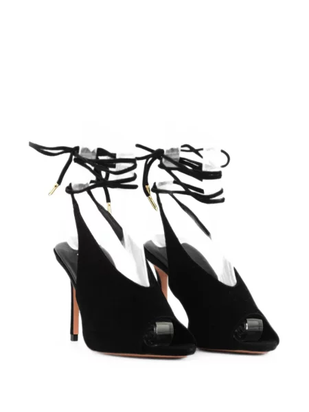Велурени сандали Aquazzura с връзки черно