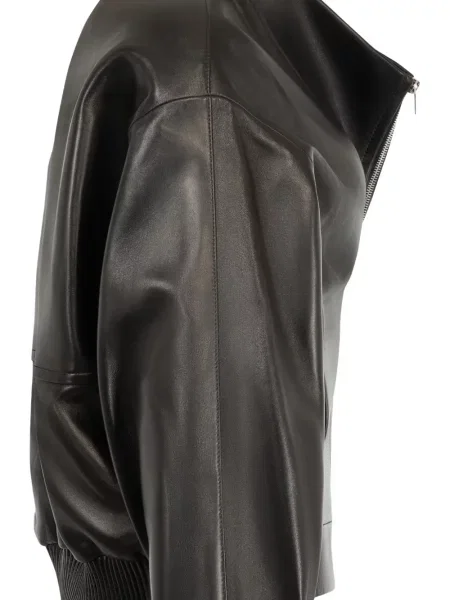 Geanta de piele Khaite negru