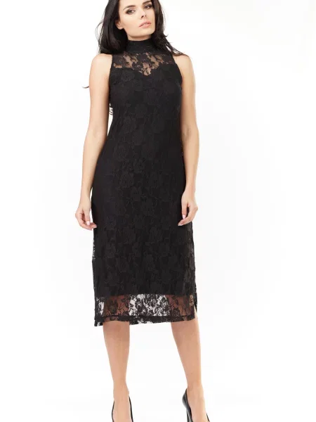 Midi obleka Awama črna