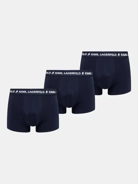 Bokserki KARL LAGERFELD Logo Trunk 3 pary navy niebieskie