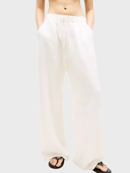 Льняные брюки Tommy Jeans белые