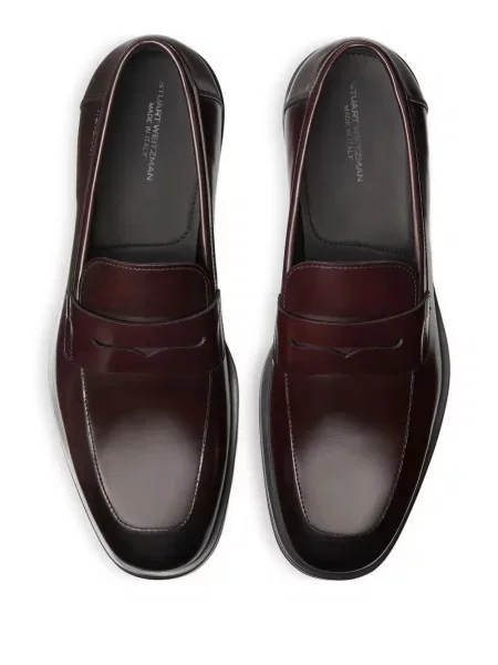 Pantofi loafer Stuart Weitzman cu vârf pătrat maro