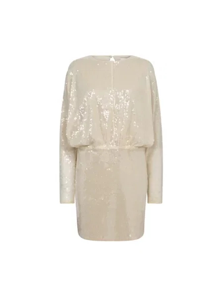 Sukienka Co'couture z cekinami garniturowa beżowa