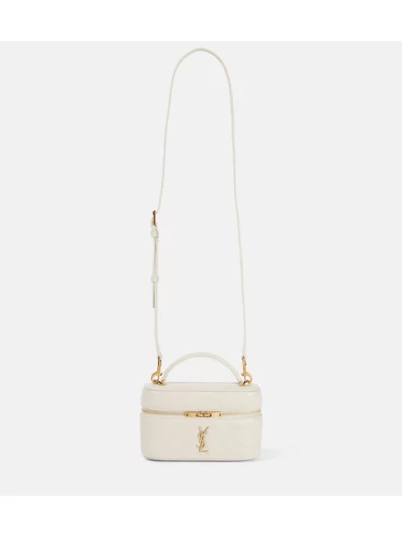 Geanta de piele Saint Laurent din piele alb